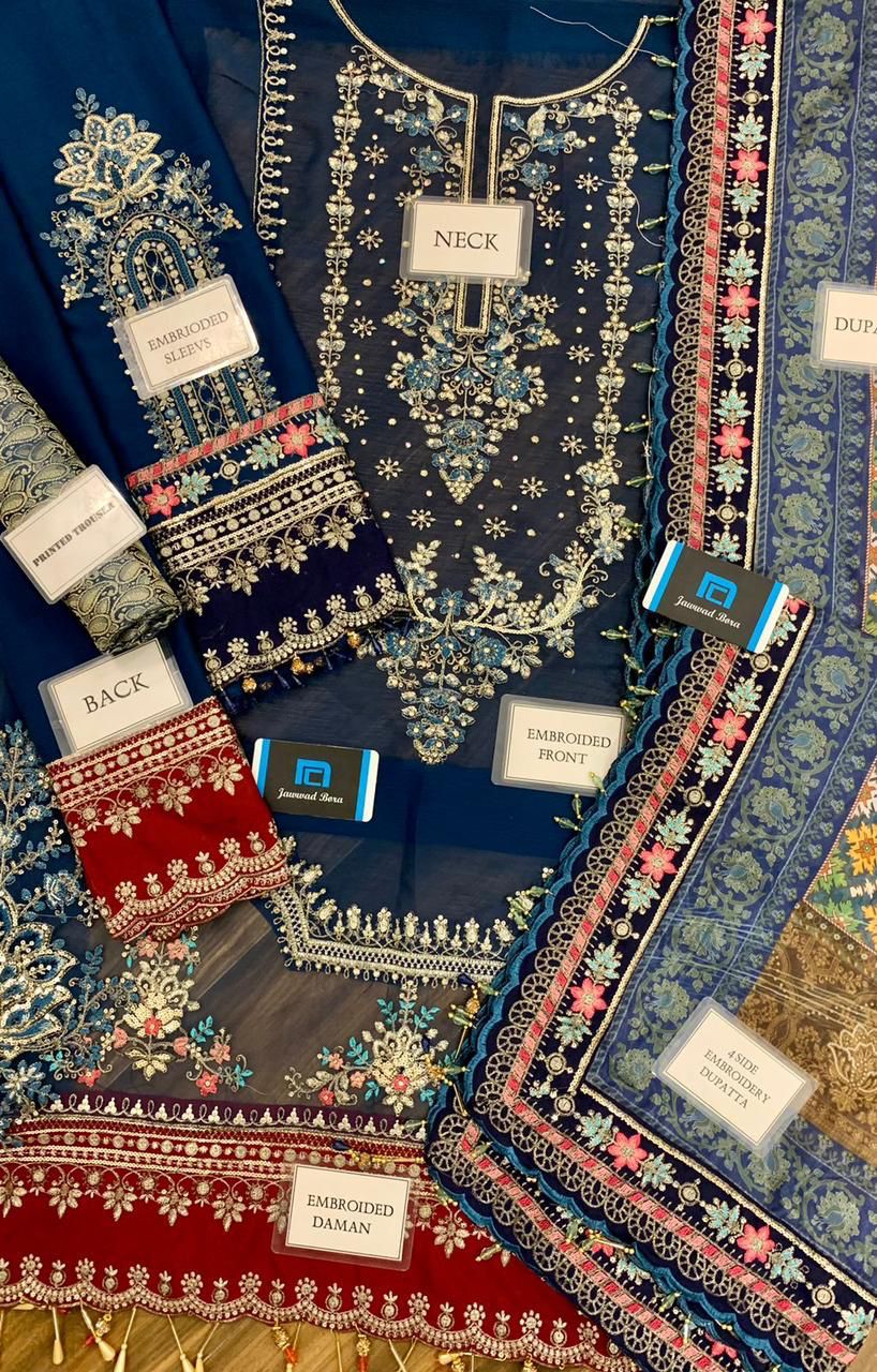 Maria B 3pcs Embroidered Suit Es-81