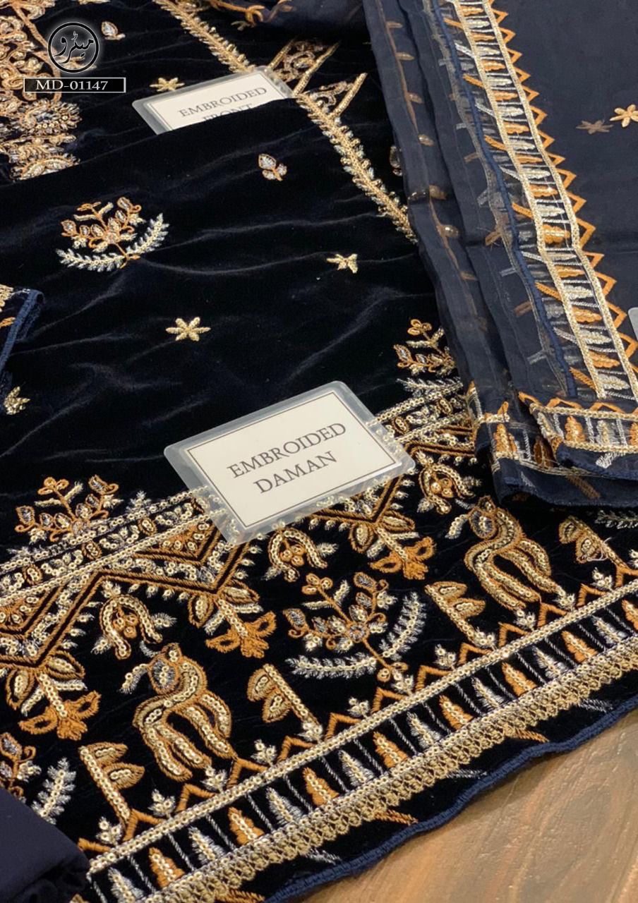 ASIM JOFA AJAM 08 THE AYEZA EDIT MAKHMAL ROYAL VELVET COLLECTION ES-88