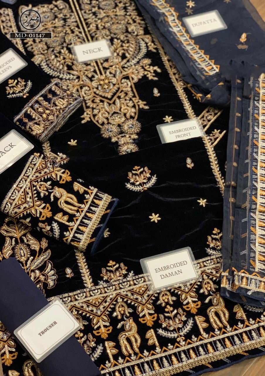 ASIM JOFA AJAM 08 THE AYEZA EDIT MAKHMAL ROYAL VELVET COLLECTION ES-88