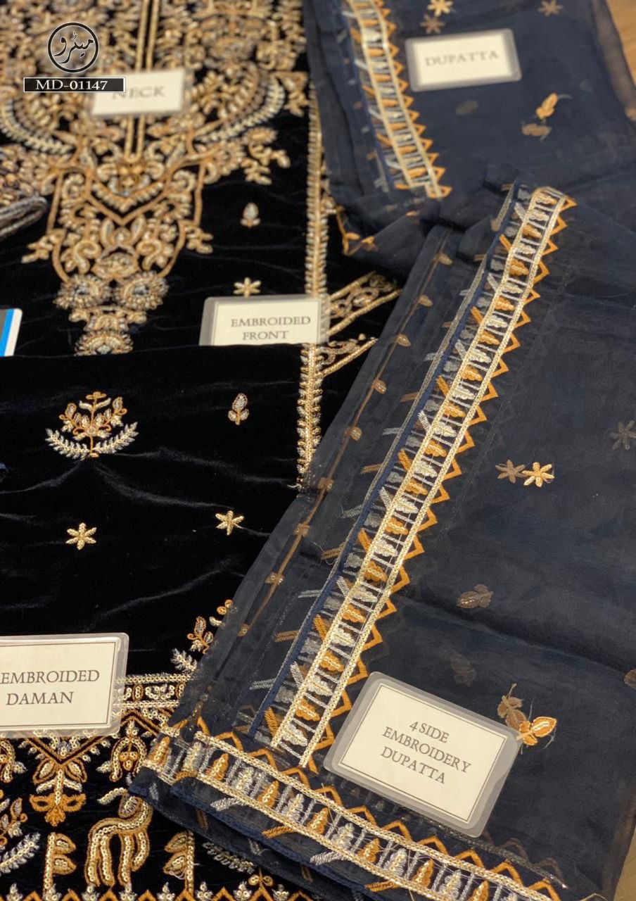 ASIM JOFA AJAM 08 THE AYEZA EDIT MAKHMAL ROYAL VELVET COLLECTION ES-88
