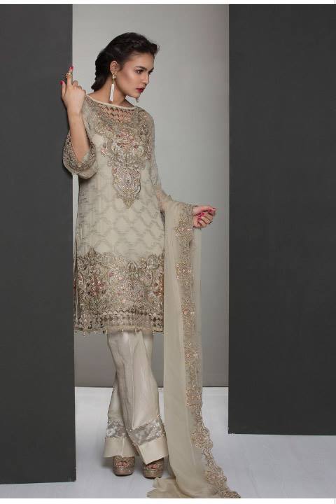 Jazmin Embroidered Chiffon Suit Es-13